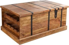 "Invicta" interjero riess-Ambiente kietas kavos staliukas Namų baras "Bodega" 100 cm Sheesham Stone Finish Storage Svetainės stalas Skrynia Baro spintelė