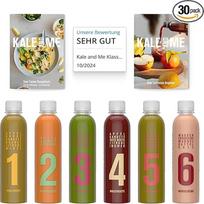 "Kale&Me Kale and Me" 5 dienų klasikinė sulčių terapija su 30 buteliukų po 320 ml be priedų, 6 regioninės gamybos skoniai, į kainą įskaičiuotas 7,50 € užstatas