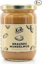"KoRo" - Migdolų sviestas rudas 2 x 500 g - be pridėtinio cukraus* ir druskos - 100 % nelupti ir skrudinti migdolai - riešutų kremas be priedų
