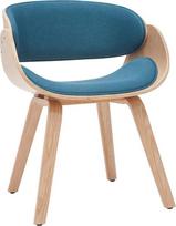 "Miliboo" dizaino medžiaginė kėdė "Duck Blue & Light Wood