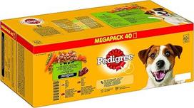 "Pedigree Mixed Selection in Sauce" - drėgnas maistas šunims porcijiniame maišelyje - maistas šunims su vištiena, jautiena, kalakutiena ir ėriena - didmeninė pakuotė (40 x 100 g)