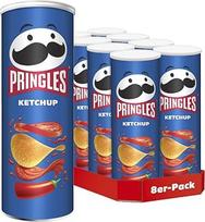 "Pringles Ketchup" (8 x 165 g) - neatremiama užkandžių klasika patogioje skardinėje - traškūs traškučiai su kečupo skoniu - "Pop Play". Valgykite.