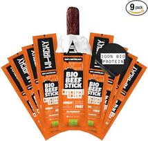 "Whacky" ekologiškos jautienos lazdelės - "Original Spice" (9 x 32 g) baltyminis užkandis iš jautienos - saliamio lazdelės be cukraus - mažai angliavandenių, tinka fitnesui, Keto, lauke ir kelionėje - pipirų skonio