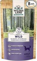"Wildes Land" drėgnas maistas šunims su laukinėmis žolelėmis ir erškėtuogių aliejumi, be glitimo, su papildoma mėsa, geriausiai priimamas ir suderinamas