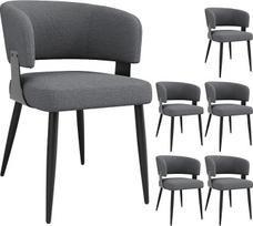 Aukštos kokybės flanelė (6 vnt.) Valgomojo kėdė tualetinis stalas Ergonomiška kėdė Lengva prabangi kėdė Išlenktas atlošas Smėlio/pilka