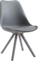 CLP Retro Toulouse Square Chair with Faux Leather Cover | Plastikinė kėdė su mediniu rėmu, spalva: Rėmo spalva: pilka, rėmo spalva: Pilka