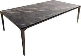 DELIFE "Levente" svetainės stalas Keraminis Laminam®Noir Desir Brown 110 x 60 cm Rėmas Metalo efekto apdaila Titanium