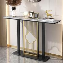 Generisch Konsolentisch im Mid-Century-Modern-Stil mit Marmorplatte - Schmaler Beistelltisch für Flur und Wohnzimmer