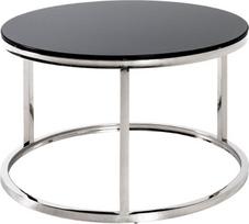 HAKU Möbel Šoninis staliukas Nerūdijantis plienas Juodas Nerūdijantis plienas Apsauginis stiklas 8 mm Matmenys Aukštis 36 cm Skersmuo 60 cm Stilius: Art Deco