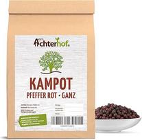 Kampoto pipirai Raudonieji 100 g geriausių pipirų grūdelių iš Kambodžos, idealiai tinkančių pipirų malūnėliams
