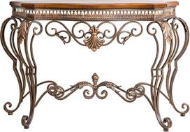 Konsolinis staliukas Siauras retro konsolinis staliukas iš medžio masyvo + metalinis rėmas, skirtas įėjimui į gyvenamąjį kambarį, fojė, prieškambarį