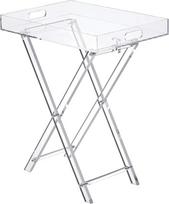 LIKENOW Akrilo baldų stalas Sulankstomas šoninis stalas Skaidrus modernus 19" x 13" 23" aukštis