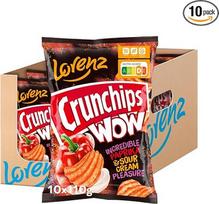 Lorenz Crunchips Wow Pepper & Sour Cream 10 x 110 g Vegetariškas