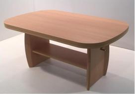 mk24 "Saturn" kavos staliukas buko spalvos, reguliuojamo aukščio, ištraukiamas Š x D x V 107-156 x 67 x 52-62 cm
