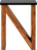 N formos staliukas, 60 cm, rudos/juodos spalvos, unikalus, rankų darbo, pagamintas iš akacijos medžio masyvo, žurnalinis staliukas, kavos staliukas, svetainės staliukas, sofos staliukas, medinis staliukas, įvairios raidžių formos