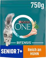 PURINA ONE Bifensis Senior 7+ sausas maistas katėms, gausus vištienos, 6 vnt. (6 x 750 g)