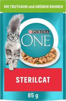 PURINA ONE STERILCAT Šlapias kačių ėdalas sterilizuotoms katėms, švelnūs gabalėliai padaže, su kalakutiena, 26 vnt. (26 x 85 g)