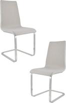 t m c s Tommychairs - 2 Londono konsolinių kėdžių rinkinys su didelio atsparumo stačiakampio formos plieno rėmo sėdynėmis, pagamintomis iš daugiasluoksnės medienos, aptrauktomis perlamutro pilkos spalvos audiniu