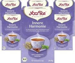 YOGI TEA, "Inner Harmony", ajurvedinė ekologiška prieskonių ir vaistažolių arbata, melisų, rooibos ir cinamono mišinys, Yogi Tea Pack of 6, 6 x 17 maišelių (iš viso 102 arbatos maišeliai), idealiai tinka dovanoms