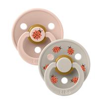 BIBS čiulptukai STUDIO COLLECTION COLOUR ROUND, 18 mėn.+, 2 vnt., Ladybug blush mix