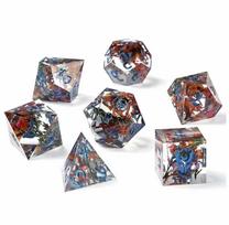 Hymgho Captured Magic Sharp Edge Resin Dice Set - Dream Petals