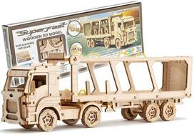 3D medinis galvosūkis, Automobilis, Automobilių vežimo trasa, 182 dalių, woodencity, MB-016, 3D Wooden Puzzles