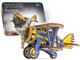 3D medinis galvosūkis, Biplano riboto leidimo, 65 dalių, woodencity, LE-012, 3D Wooden Puzzles