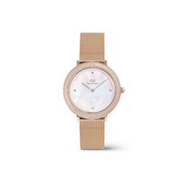 Laikrodis - DANIEL WELLINGTON - Melrose DW00100823 - PVD rožinis plienas - Balta perlinė ciferblatas - Vandeniui atsparus 3 ATM