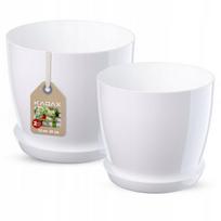 Vazonų ir stovų rinkinis, baltas, 23 cm ir 28 cm