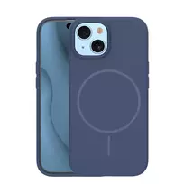 TFO Silicone Slim phone case with MagSafe support for iPhone 15, blue