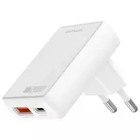 4smarts Wall Charger FlatPlug Duos 20W GaN USB-C + USB-A, white