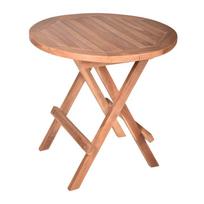 Iš tikmedžio masyvo apvalios formos sodo šoninis staliukas ø 50 cm Mitan – Garden Pleasure