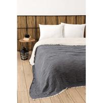 Lovatiesė iš muslino tamsiai pilkos spalvos dvigulei lovai 230x250 cm – Mijolnir