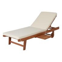 Medžio masyvo sodo šezlongas kreminės spalvos/natūralios spalvos San Diego – Garden Pleasure