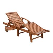 Medžio masyvo sodo šezlongas rudos spalvos Beverly Hills – Garden Pleasure
