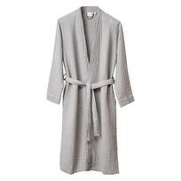 Pilkos spalvos iš muslino chalatas L/XL Kimono – Foutastic