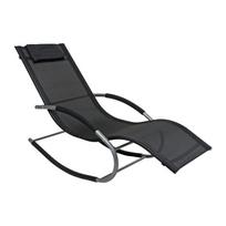 Metalinis sodo šezlongas juodos spalvos Naxos – Garden Pleasure