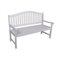 Medžio masyvo sodo suoliukas baltos spalvos Singapore – Garden Pleasure
