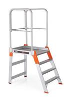 Kopėčios platforminės vienpusės aliuminės su aikštele (560×778 mm), 5 pakopų 133-208 cm (95305) ALVE PREMIUM | 5 pakopų 133-208 cm