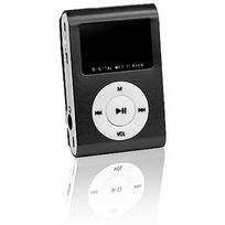Setty Metal Clip MP3 Player with FM Radio LCD Display Micro SD Slot up to 32GB built-in Li-Ion Battery Black GSM014537