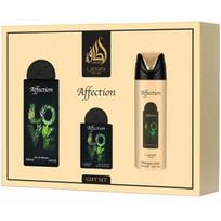Kvepalų dovanų rinkinys Lattafa Affection Pride 3 dalių, unisex, rytietiškas medienos aromatas