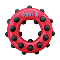 KONG Dotz didelis patvarus žaislas ratas šunims, 16 cm, raudonas