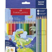 Šešiabriaunės kreidelės Dinozauras 18+6col + lipdukai - Faber Castell