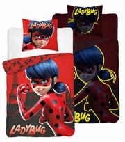 Tamsoje švytinti patalynė 140 x 200 „Miraculous Ladybug and Cat Noir“ medvilnė