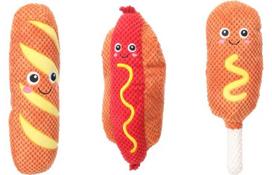 Žaislų rinkinys šunims Flamingo, hot dog, corndog ir baguette