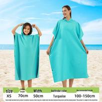 Itin pluošto su gobtuvu paplūdimio chalatas ir nešiojamas persirengimo rankšluostis XS Length 70±2cm Bottom Width 50±2cm