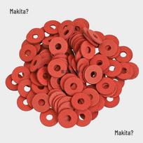 Raudona izoliacinė poveržlė-pagrindas M2/M2.5/M3/M4 varžtams φ2*4*0.5 (1000 pcs)