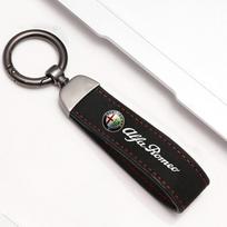 2026 Karštas Alfa Romeo Suede Odos Automobilio Logotipo Raktų Pakabukas Cinko Lydinio Raktų Žiedas Alfa Romeo Giulietta 159 147 156 166 Mito Giulia GT S juoda