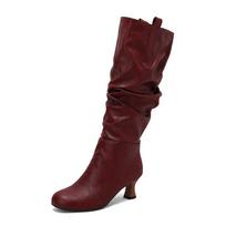Mada Seksualūs Moteriški Klostuoti Iki Kelio Ilgio Batai Smailianosiai Stiletto Kulnai Užtrauktukas Moteriški Aukštakulniai Batai Moteriški Batai 34-50 Ruduo Žiema 34 vyno raudonos spalvos