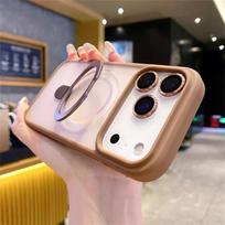 Prabangus Magsafe belaidžio įkrovimo dėklas iPhone 17 Air 16 15 14 13 12 11 Pro Max Plus magnetinio žiedo laikiklis kameros apsaugos dangtelis iPhone 17 Pro Max juoda